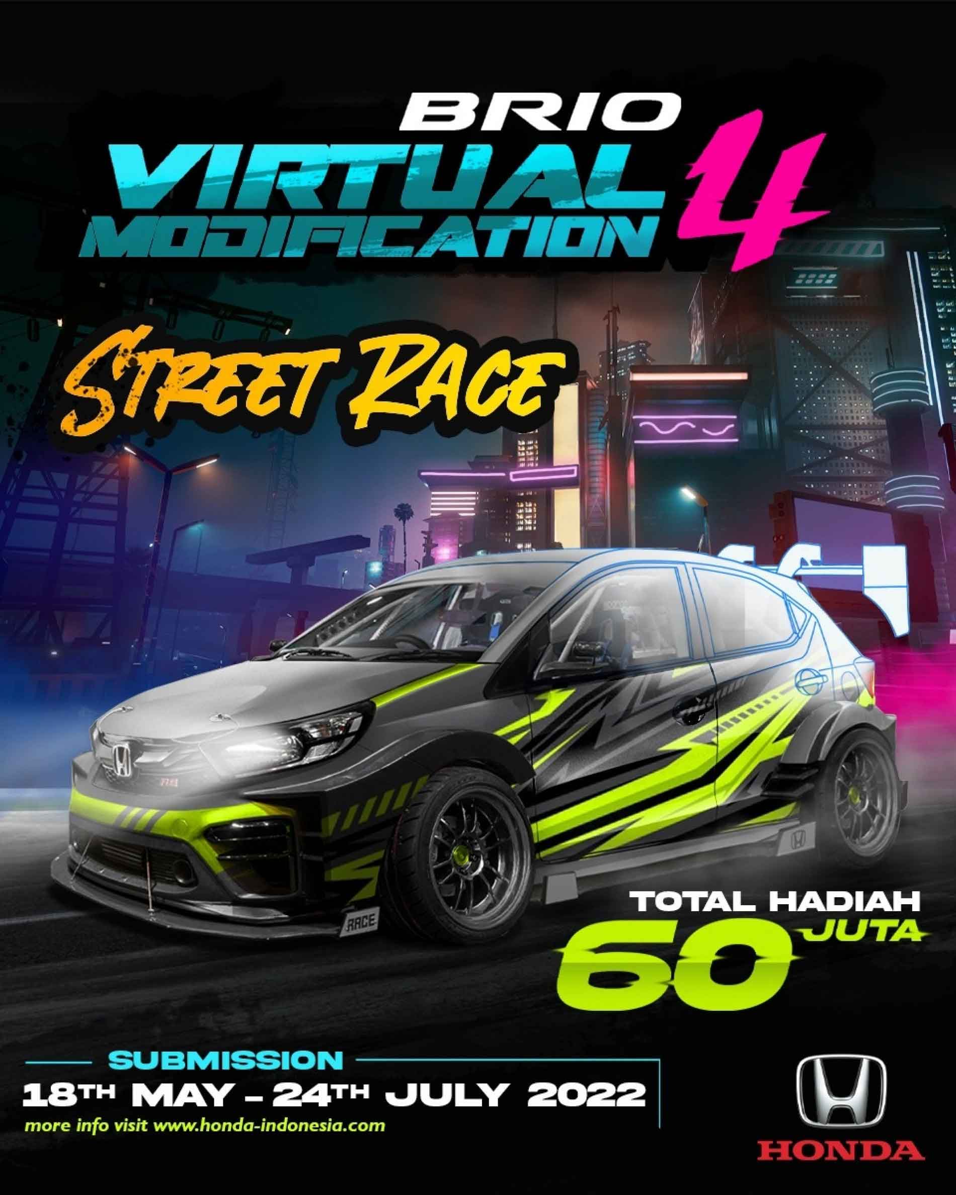 Honda Kembali Tantang Kreativitas Lewat Ajang “Honda Brio Virtual Modification #4” dengan Tema Street Race